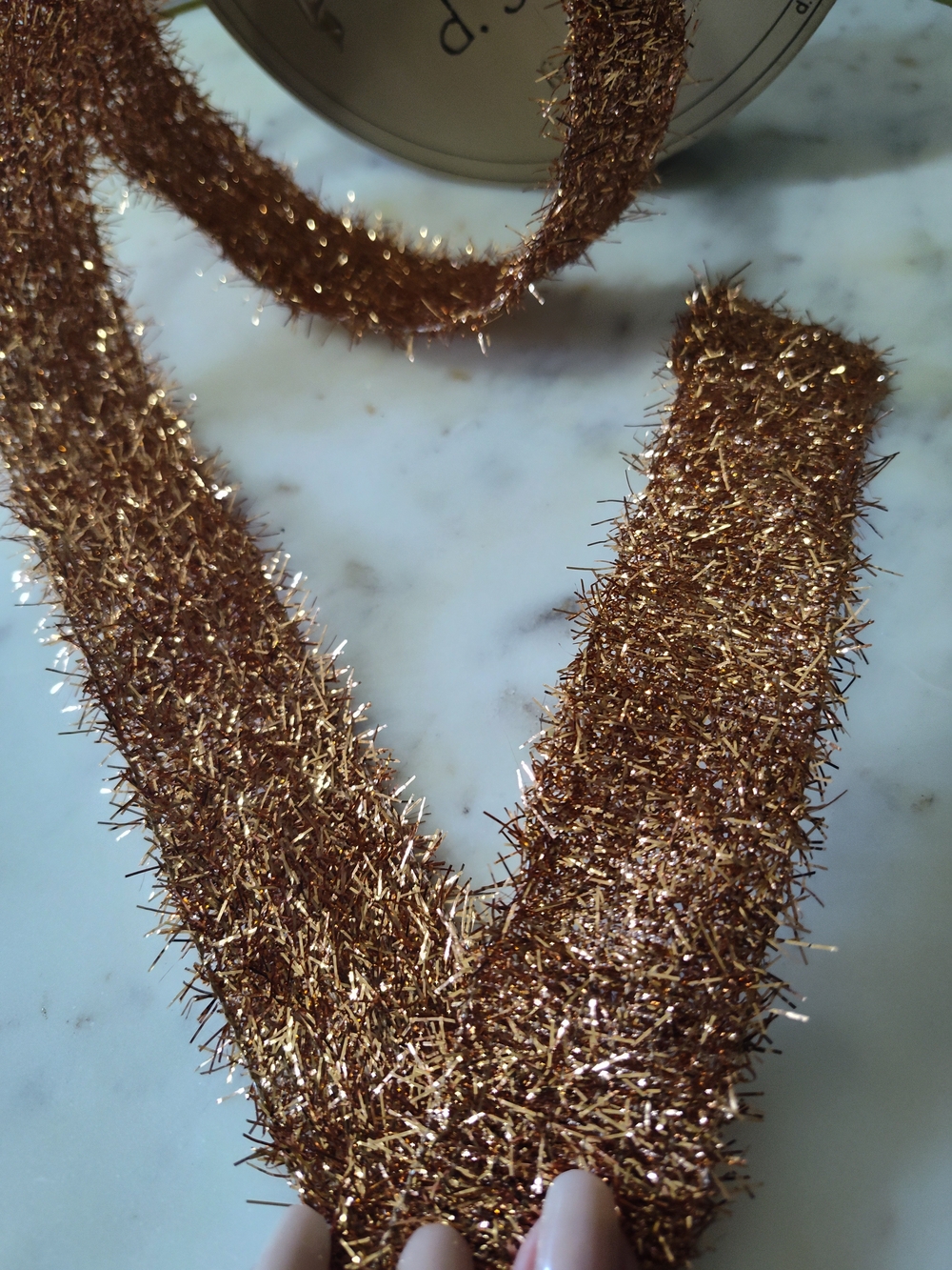 D. STEVENS Copper Metallic Tinsel Ribbon 1.5" x 10 Yards Luxury Designer Ribbon - Picture 6 of 7